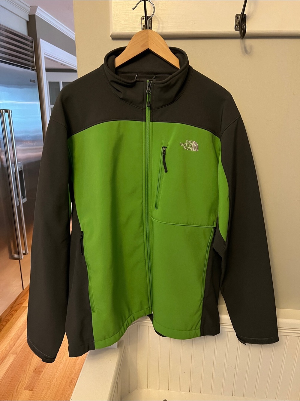 The North Face Green and Black Softshell Performance Jacket